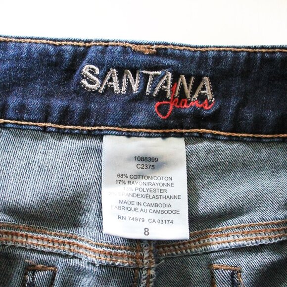 SANTANA High Waist Jeans for Women Dark Blue Denim Normcore Cotton Blend Size 8 - Picture 3 of 5